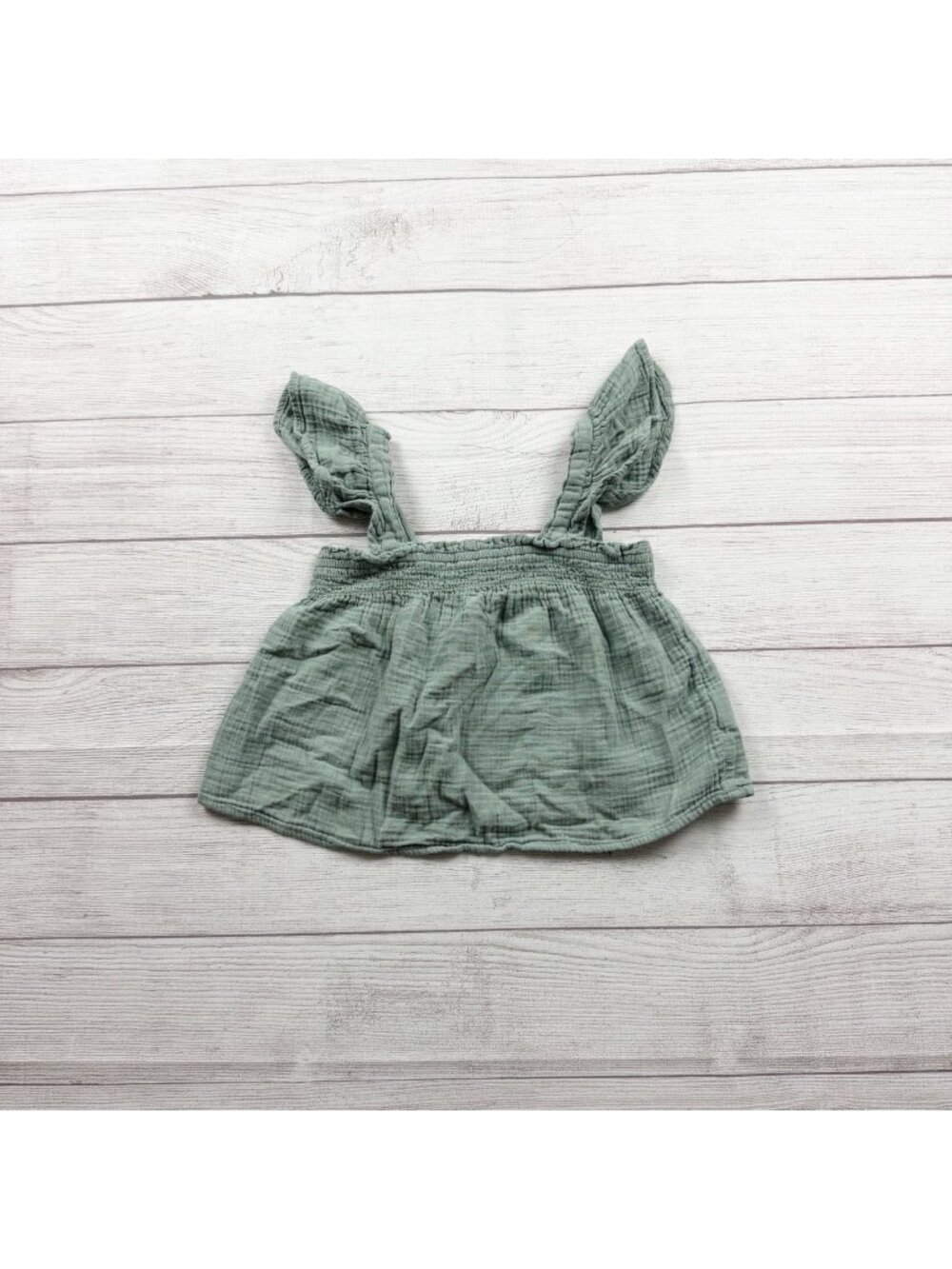 Gap Girls Sage Green Crinkle Cotton Sleeveless Top M 8-9